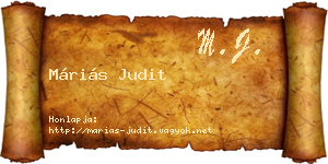Máriás Judit névjegykártya